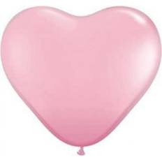 Pink Latex Balloons Qualatex 15" Pink Heart Balloons Pack of 5