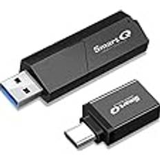 Memory Card Readers SmartQ SmartQ C307 USB 3.0 SD Card Reader for SD, SDXC, MicroSD, MicroSDXC, USB C to USB A Adapter, USB 3.0 Ultra Speed USB A to USB C Adapter, Work with Smartphone and Most USB C Devices USB-A to USB- C