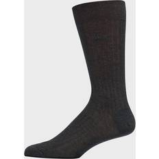 Flannel Socks Brioni Men's Ribbed Cotton Crew Socks FLANNEL