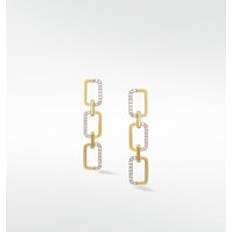 Red Earrings Horizon Trio Link Diamond Earrings