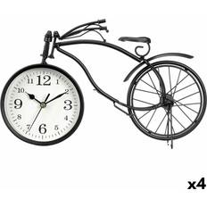 Relojes de Mesa Gift Decor Bicicleta Negro Metal 36 x 22 x 7 cm (4 Unidades) Reloj de Mesa