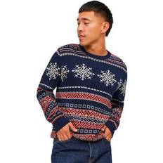 Herr - XXL Kavajer Jack & Jones Jack & Jones Jorsnowball Knit Crew Neck Jultröjor Navy Blazer