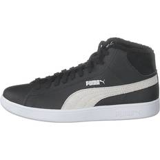 Puma Smash V2 Mid Fur Jr White Svart