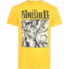 Dame - Gull T-skjorter The Punisher Mens Cotton T-Shirt Black/Gold