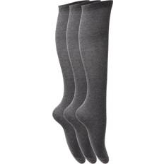 Grey Socks Universal Textiles Childrens Girls Plain Knee High School Socks Pack Of 3 UK Shoe 12-3 Age: 8-12 years Grey
