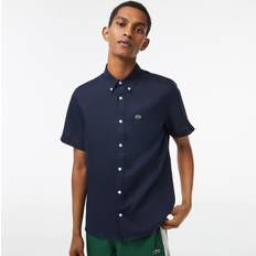 Lacoste Herren Leinen-Hemd Navy Blau