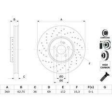 Friksjonsbremser Bosch Bremseskive 0 986 479 G38