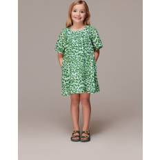 S Dresses Whistles Kids Smooth Leopard Trapeze Dress Green/Multi