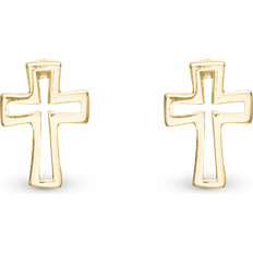 Smykker Christina Christina Øreringe Cross, Studs, Goldpl Silver