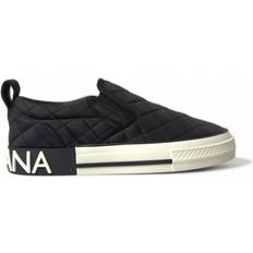 Black - Viscose Sneakers Dolce & Gabbana Black Quilted Slip On Low Top Sneakers Shoes EU41/US10.5