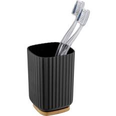 Rouge Porte-brosses à dents Wenko Rotello Noir L 8.5 x l 8.5 x H 11 cm