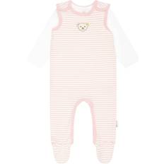 Silbrig Jumpsuits Steiff Bekleidungsset, 2-teilig, Strampler, Shirt, für Babys und Kleinkinder, rosa