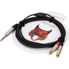 Lynx Custom 6.35mm Stereo Jack to 2 x RCA Phono Cable 3 Metre