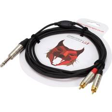 Lynx Custom Neutrik 6.35mm Stereo TRS Jack to Phono Plugs, 10m