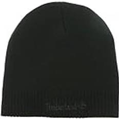 Timberland Men Beanies Timberland Herren Strickmütze mit Logo Baskenmütze, Schwarz, Einheitsgröße