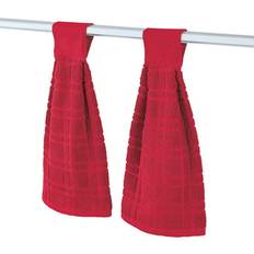 Dishcloths Collections Etc Hanging Tufted Kitchen Towels Tab Top Dishcloth Red