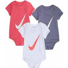 Nike Bambino Body Nike Girls Pack Of Bodysuits In Cotton With Short Sleeves, Birth-12 Months