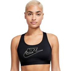 Unterwäsche Nike Damen Swoosh Futura T-Shirt, Schwarz/Weiß/Schwarz