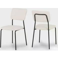 White Kitchen Chairs SECONIQUE Sheldon Set Of Kitchen Chair 4pcs