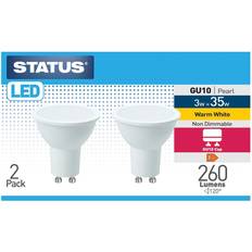 Status Pack Of 2 3w Led Gu10 Pearl Warm White