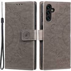 Skalo Samsung A54 5G Mandala Flip Cover Grå