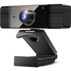 Webcams Chronus Chronus Webcam 2K Full HD 1080P Web Camera with Microphone USB Web Cam for Laptop Desktop Computer Desktopblack