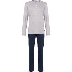 Tencel Sleepwear Calida Schlafanzug, Langarm, Regular-Fit, Eingrifftaschen, für Herren, grau