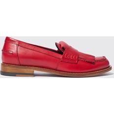 Dam - Röda Loafers Scarosso Röda Penny Loafers Med Fransar - Red