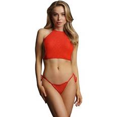 Festive Rhinestone Top And Thong - One Size