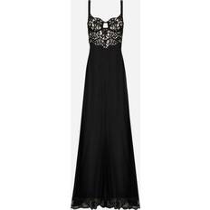 Lang - Lange Kleider Dolce & Gabbana Long silk chiffon dress with lace body