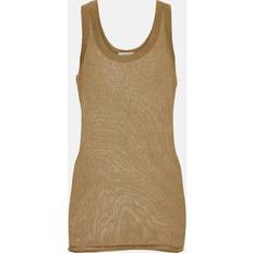 Silk Tank Tops LEMAIRE Khaki Seamless Tank Top GR649 Ochre Khaki