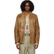 Diesel Leather Outerwear Diesel Brown L-Clime Leather Jacket 78C IT