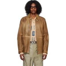 Diesel Men Outerwear Diesel Man Jacket Camel Sheepskin Beige