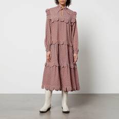 All Over Printed Midi Dress - Röd