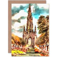 Brown Cards & Invitations ARTERY8 Wee Blue Coo Scott Monument Edinburgh Birthday Greeting Card