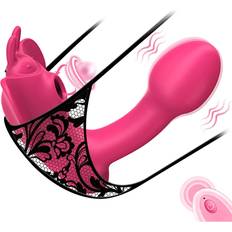 Sesamecave Panty Butterfly G Spot & Clitoris Vibrator with Vibrations & Suctions Pink