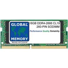 Global Memory 16GB DDR4 2666MHz PC4-21300 260-PIN SODIMM MINNE RAM FÖR 27 TUM RETINA 5K IMAC 2019/2020