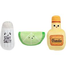 Pearhead Pet Plush Tequila Shots Dog Squeaker Toys, Salt