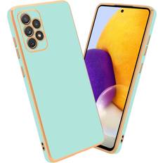 Samsung Galaxy A52 Mobile Phone Cases Cadorabo Glossy Mint Green Gold Case for Samsung Galaxy A52 4G 5G A52s Protective Cover made of flexible TPU Etui silicone and with protection
