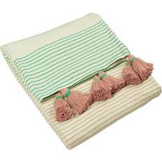 Striped Blankets Furn Banda Tassel Blankets Green