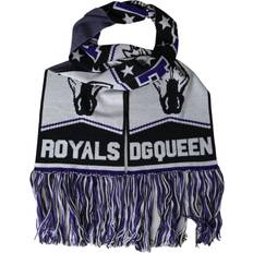 Nylon - Unisex Scarfs Dolce & Gabbana Dolce & Gabbana Multicolor Wool DG Queen Wrap Fringe Scarf