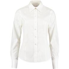 Long - Men Shirts Kustom Kit Piqué Long-Sleeved Shirt White