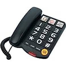 Landline Phones Telpal Big Button Telefon für Senioren, Freisprecheinrichtung kabelgebundenes Telefon mit One Touch SOS geeignet für Zuhause/Büro/Schreibtisch/Hotel, schnurgebundenes Festnetztelefon schwarz