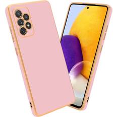 Handyzubehör Cadorabo Hülle für samsung galaxy a52 4g 5g a52s schutz handy hülle tpu cover etui Glossy Rosa Gold DE-158067