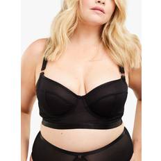 Soft Mesh Longline Bra Black