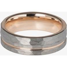 Pink Rings Unique Mens Rose Gold Plated Hammered Tungsten 7mm Ring TUR-80-64 Two Colour