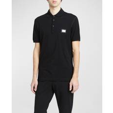 Dolce & Gabbana Polo Shirts Dolce & Gabbana Men's Metal Plaque Piquet Polo Shirt Nero Nero