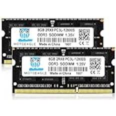 Motoeagle Motoeagle DDR3L-1600 SODIMM 16GB Kit 2x8GB PC3L-12800S 8GB 2Rx8 PC3 12800S DDR3 1600MHz RAM 1,35V/1,5V CL11 204-stifts icke-ECC obuffrat laptopminne
