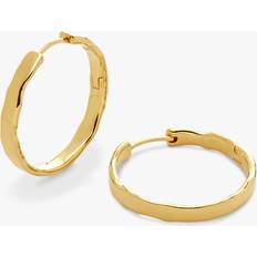 Monica Vinader Siren Muse Wave Hoops, Gold