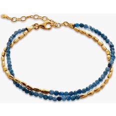 Bijoux Monica Vinader Gold Mini Nugget Gemstone Beaded Bracelet Kyanite